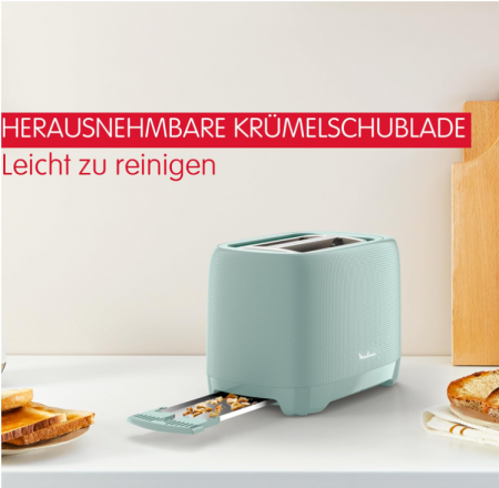 Prajitor de pâine Moulinex pentru 2 felii, 7 niveluri, verde eucalipt, LT2M1310 [8]