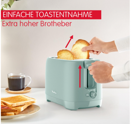 Prajitor de pâine Moulinex pentru 2 felii, 7 niveluri, verde eucalipt, LT2M1310 [6]