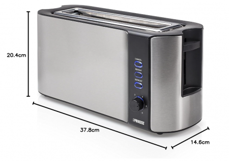 Prajitor de pâine Princess 142353 cu fantă lungă, oțel inoxidabil, negru [11]