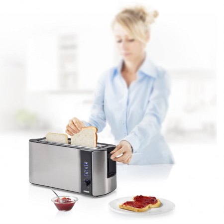 Prajitor de pâine Princess 142353 cu fantă lungă, oțel inoxidabil, negru [10]