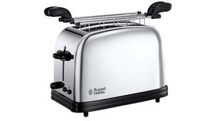Preparat paine - Prajitor de paine Russell Hobbs Chester 23310-57, 2 felii, temperatură reglabilă, Argintiu