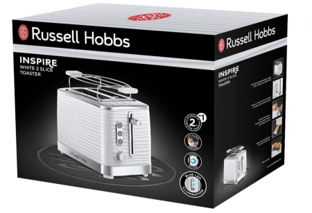 Prajitor de paine Russell Hobbs Inspire White 24370-56, 1050 W, 2 felii, Alb/Crom [1]