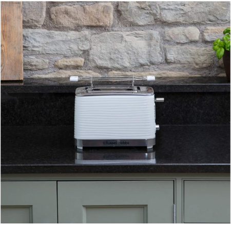 Prajitor de paine Russell Hobbs Inspire White 24370-56, 1050 W, 2 felii, Alb/Crom [6]