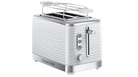 Preparat paine - Prajitor de paine Russell Hobbs Inspire White 24370-56, 1050 W, 2 felii, Alb/Crom
