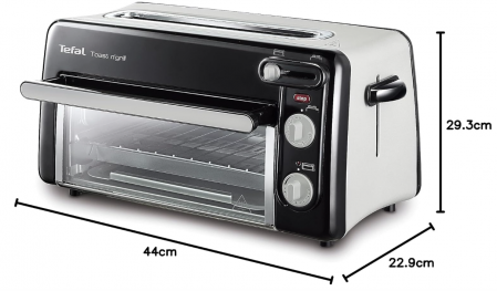 Prajitor de paine si cuptor Tefal TL 6008 Toast n Grill 2 în 1, 1300W, Negru [10]