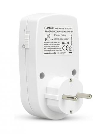 Priza cu Temporizator analogic Garza, Pachet de 2, Alb [5]
