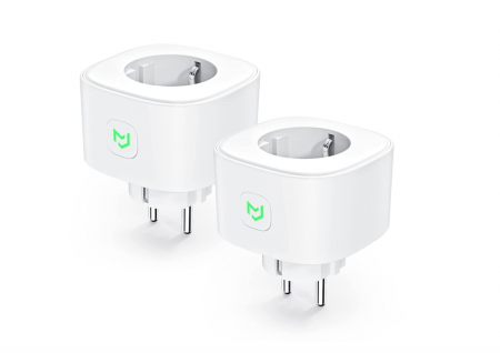 Produse complementare iluminat - Priză inteligentă Meross 16 A, WiFi, control vocal, funcționează cu Alexa, Google Home, pachet de 2