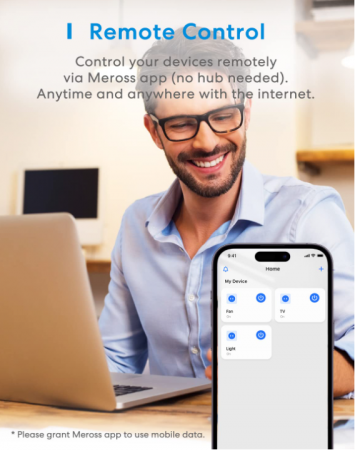 Priză inteligentă Meross 16 A, WiFi, control vocal, funcționează cu Alexa, Google Home, pachet de 2 [4]