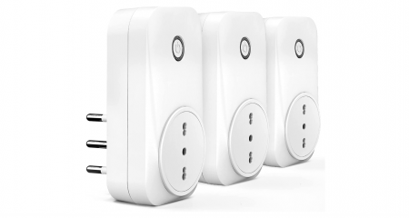 Produse complementare iluminat - Priză inteligentă Meross WiFi, telecomandă APP, 16A 3840W, tip L, pachet de 3