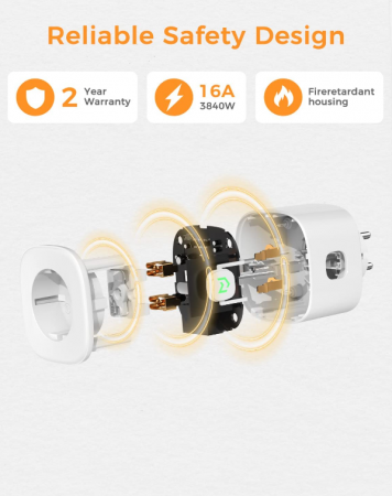 Priză inteligentă WiFi Refoss, compatibil cu Apple HomeKit, Alexa și GoogleHome [5]