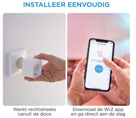 Priza inteligenta WiZ Wi-Fi, controlat prin aplicație, alb [5]