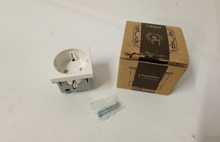 Priză simplă cu împământare Livolo, 2 module, alb [6]