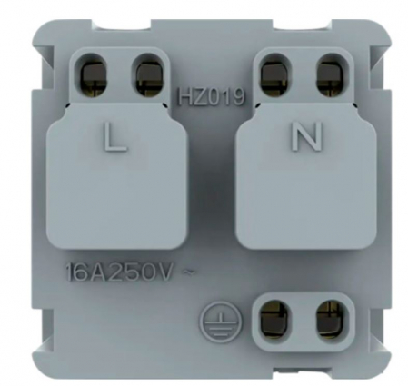 Priză simplă cu împământare Livolo, 2 module, alb [3]