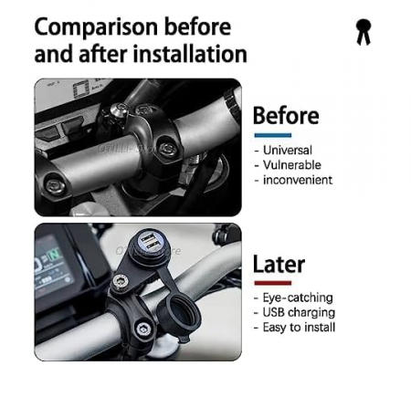 Priza USB pentru motociclete 12V DV, 2 porturi, pentru Yamaha Tracer MT-07 MT-09 SP FZ-09 FZ-07 XSR 700 900 [6]