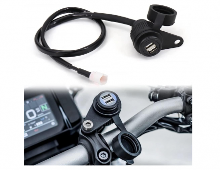 Priza USB pentru motociclete 12V DV, 2 porturi, pentru Yamaha Tracer MT-07 MT-09 SP FZ-09 FZ-07 XSR 700 900 [0]