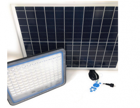 Proiector LED pentru exterior cu panou solar și telecomandă TEMPO DI SALDI 200W Lumină albă rece [4]