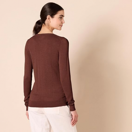 Pulover de dama Amazon Essentials, decolteu in V, maro, XXL [1]