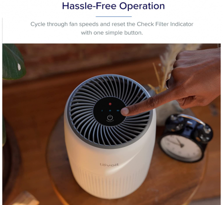 Purificator de aer LEVOIT, Filtru HEPA, cu aromoterapie, 3 viteze, 25 dB, alb [7]