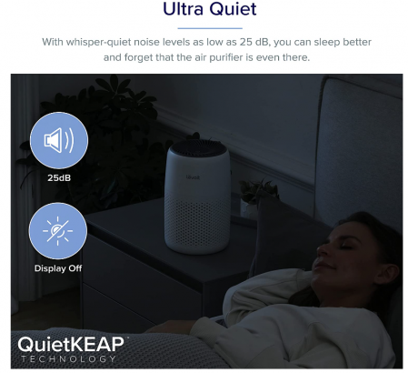 Purificator de aer LEVOIT, Filtru HEPA, cu aromoterapie, 3 viteze, 25 dB, alb [4]