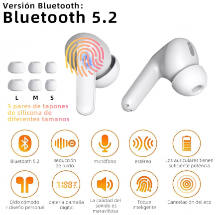 Quality Park Căști fără fir, redare 30 de ore, alb [4]