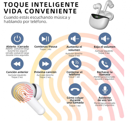 Quality Park Căști fără fir, redare 30 de ore, alb [5]