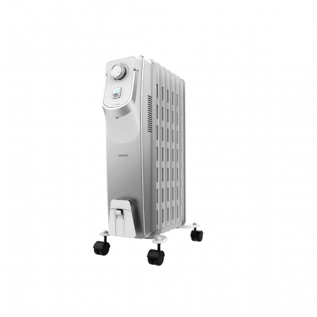 Electrocasnice & Climatizare - Radiator cu ulei Cecotec ReadyWarm 7000 Space 360º, 1500 W, 7 module de încălzire, 3 niveluri de putere, mâner, roți și sistem dublu de siguranță, 18 m², alb