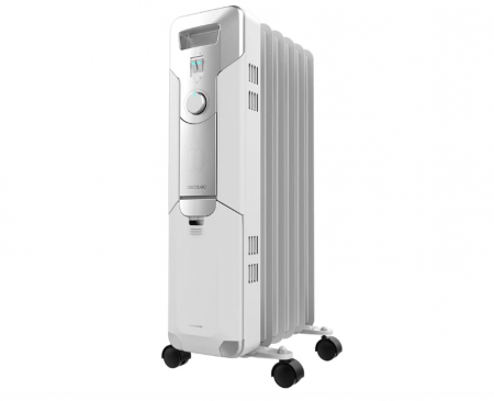 Aparate incalzire aer - Radiator electric cu ulei Cecotec ReadyWarm 5000 Space, 5 module, consum redus, 1000 W, 3 nivele, alb, 12 m²