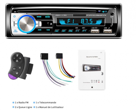 Radio auto Lifelf, 4 x 65W, FM/AM/MP3 Player, 2 x USB, AUX Audio [11]