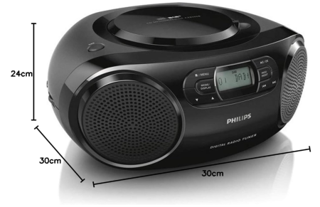 Radio Philips AZB500, CD Player, negru [5]
