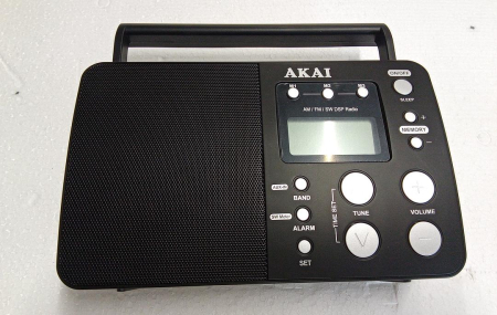 Radio portabil AKAI APR-200, ceas desteptator, AM/FM, negru [2]