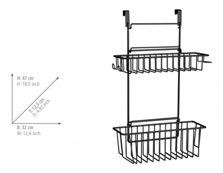 Raft de bucatarie suspendabil WENKO Flexi, 2 niveluri, negru [5]