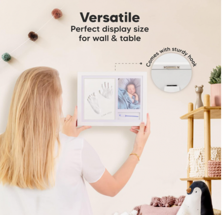 Ramă foto și kit amprentă mânuță și picioruș KeaBabies, set amintiri [8]