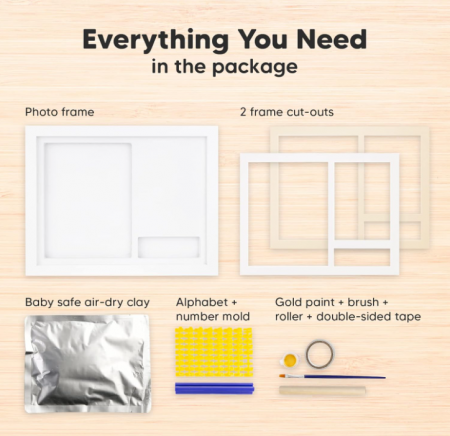 Ramă foto și kit amprentă mânuță și picioruș KeaBabies, set amintiri [5]