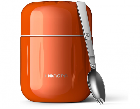 Recipient termoizolant pentru alimente BSWAY, din oțel inoxidabil de 510 ml cu lingură/furculita [0]