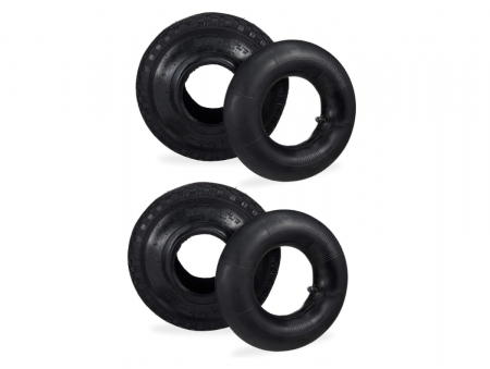 Scule electrice si unelte - Relaxdays 2x anvelope cu camera pentru carucior transport marfa, roaba 3.00-4" , 125 kg, 260x85mm