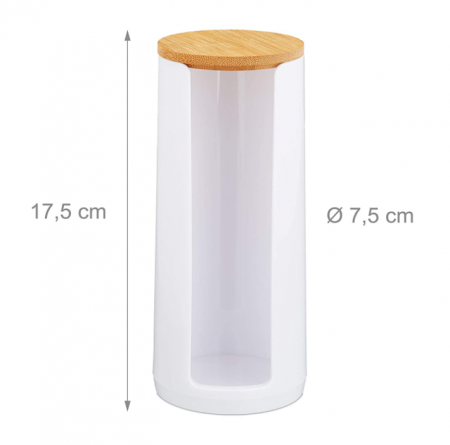 Relaxdays Set de 2 Dozatoare de tampoane de bumbac 17.5 x 7.5 cm, Alb [3]