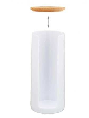 Relaxdays Set de 2 Dozatoare de tampoane de bumbac 17.5 x 7.5 cm, Alb [5]