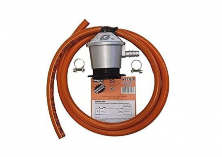 Scule electrice si unelte - REPORSHOP Furtun pentru Gaz Butan 1.5 MTS + Cleme + Regulator, diametru de la 9 la 15 mm, lungime furtun 1500 mm