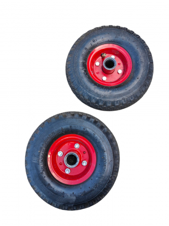 Roată pneumatică Amig pentru roabe sau cărucioare de depozit, jante roșii, Diametru Ø260 x 85 mm, Greutate maxima 150 kg [1]