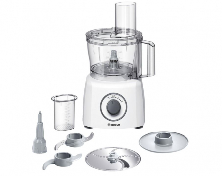 Robot de bucatarie Bosch MultiTalent 3 MCM3100W, 800 W, bol 2.3 l, 2 viteze, Alb/Gri [0]