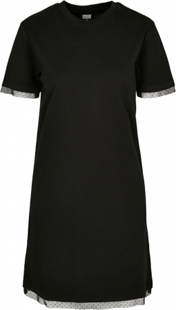 Rochie casual pentru femei Urban Classics Boxy Lace Hem Tee, negru, S [4]