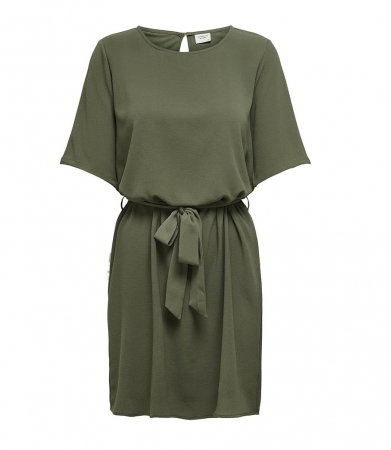 Imbracaminte femei - Rochie dama JACQUELINE de YONG Jdyamanda, maneci 2/4, kaki, marime 40