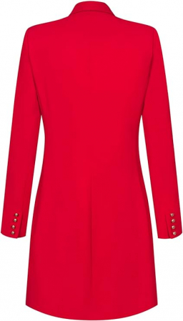 Rochie dama Swing Fashion, maneca lunga, decolteu în V, roșu, Marimea 34 [2]