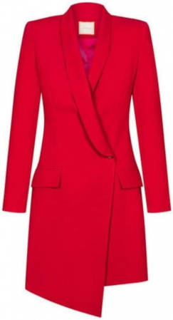 Rochii si Fuste dama - Rochie dama Swing Fashion, maneca lunga, decolteu în V, roșu, Marimea 34