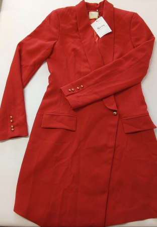 Rochie dama Swing Fashion, maneca lunga, decolteu în V, roșu, Marimea 34 [1]