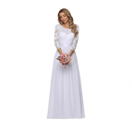 Rochii si Fuste dama - Rochie de mireasa pentru femei Ever-Pretty alba, Marimea 38