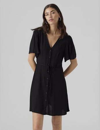 Rochie de vara scurtă VERO MODA Vmalba Ss pentru Damă, Marimea L, negru [1]