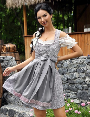 Rochie Dirndl Oktoberfest pentru femei, KOJOOIN, 3 piese, marime 36 [2]
