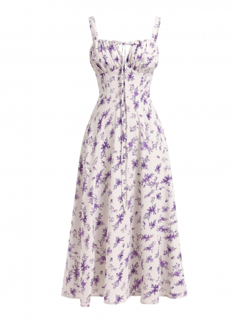 TOATE PRODUSELE - Rochie lunga de vara pentru femei FYMNSI, fara maneci, model floral, alb, XL