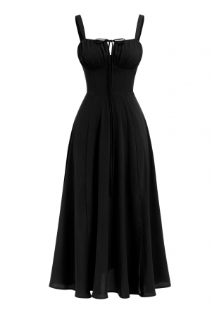 TOATE PRODUSELE - Rochie lunga tip corset FYMNSI, fara maneci, negru, XL